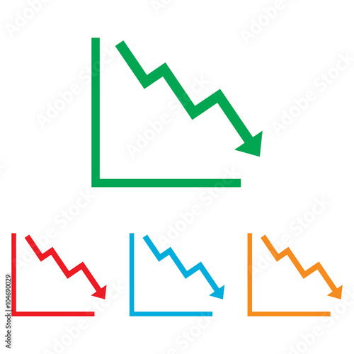 Arrow pointing downwards showing crisis