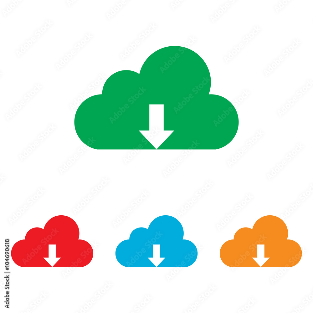 Cloud sign. Colorfull set Cloud sign. Colorfull set