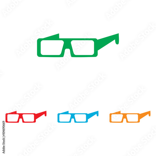 Glass sign. Colorfull set