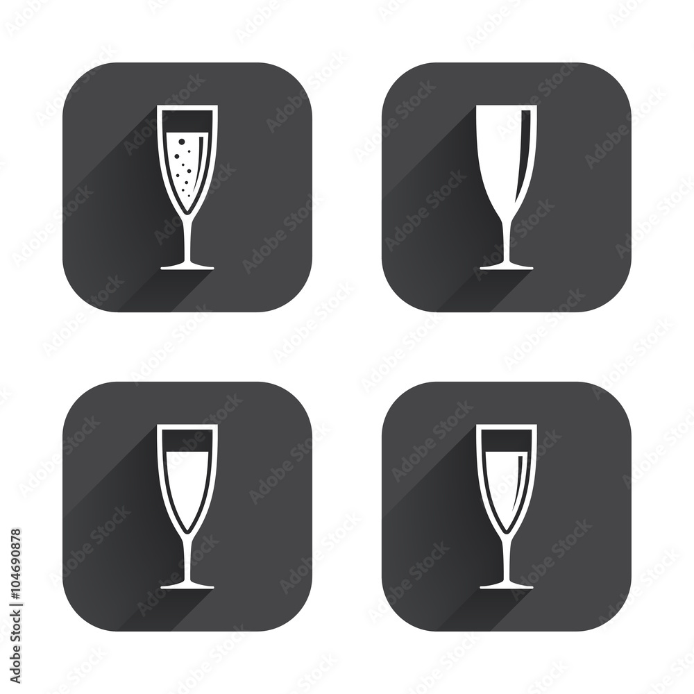 Champagne wine glasses signs. Alcohol drink. Champagne wine glasses signs. Alcohol drink.