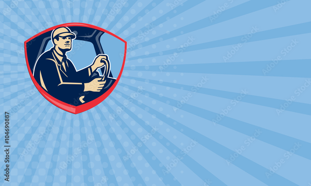 Naklejka premium Business card Bus Truck Driver Side Shield