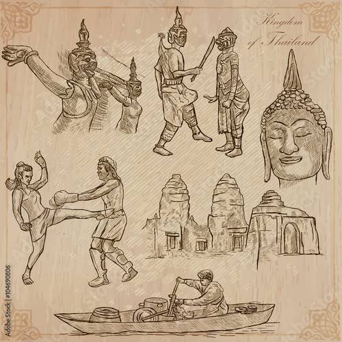 Thailand. Pictures of Life. Vector pack.
