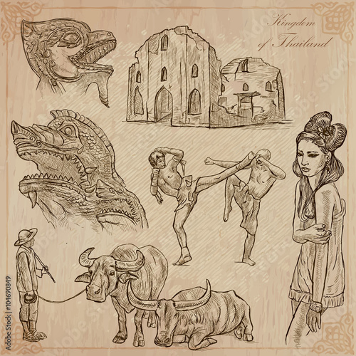 Thailand. Pictures of Life. Vector pack.