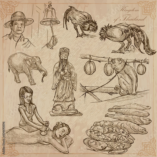 Thailand. Pictures of Life. Vector pack.