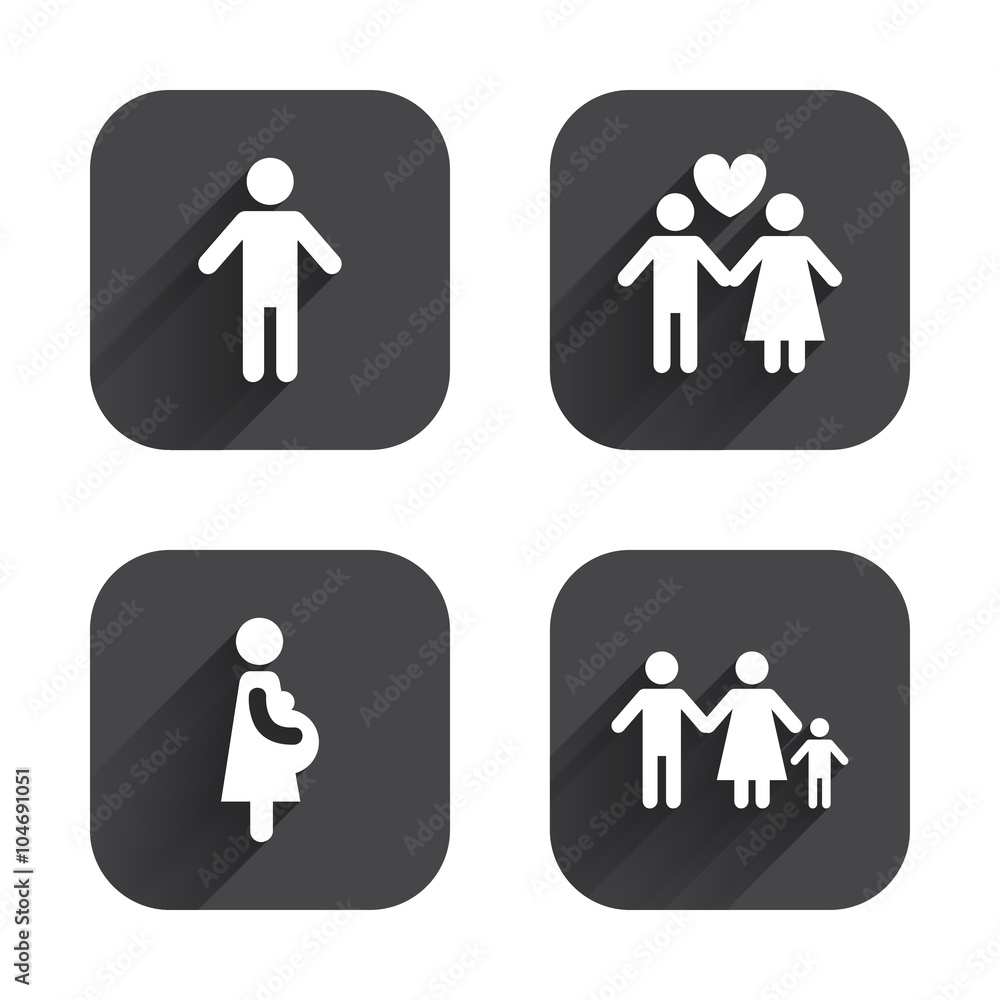 Family lifetime icons. Couple love and pregnancy Family lifetime icons. Couple love and pregnancy