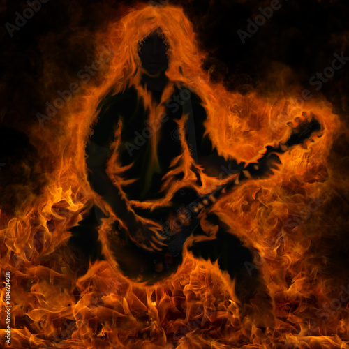 Fire guitarist