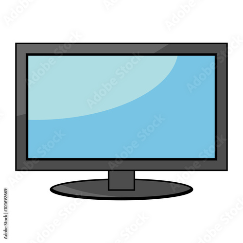 Flatscreen TV television monitor vector icon
