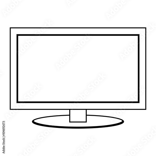 Flatscreen TV television monitor vector icon