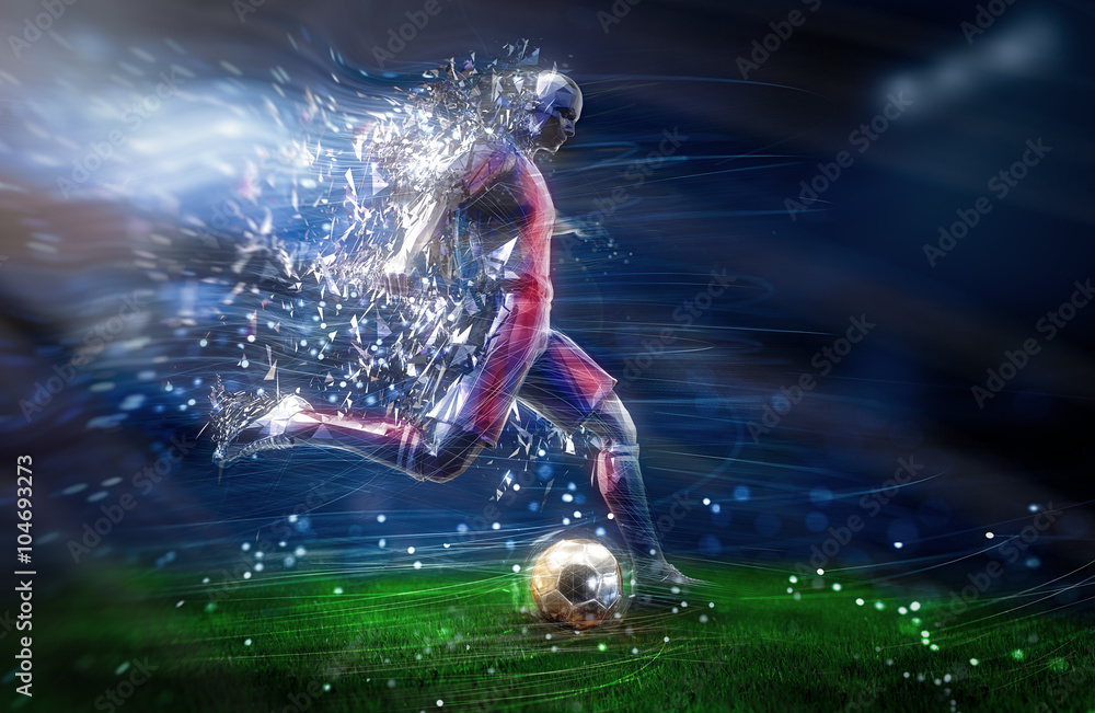 Naklejka premium abstract soccer player