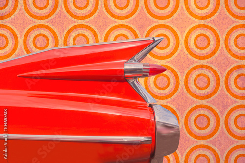 Vintage American classic retro 50's chrome car tail fin