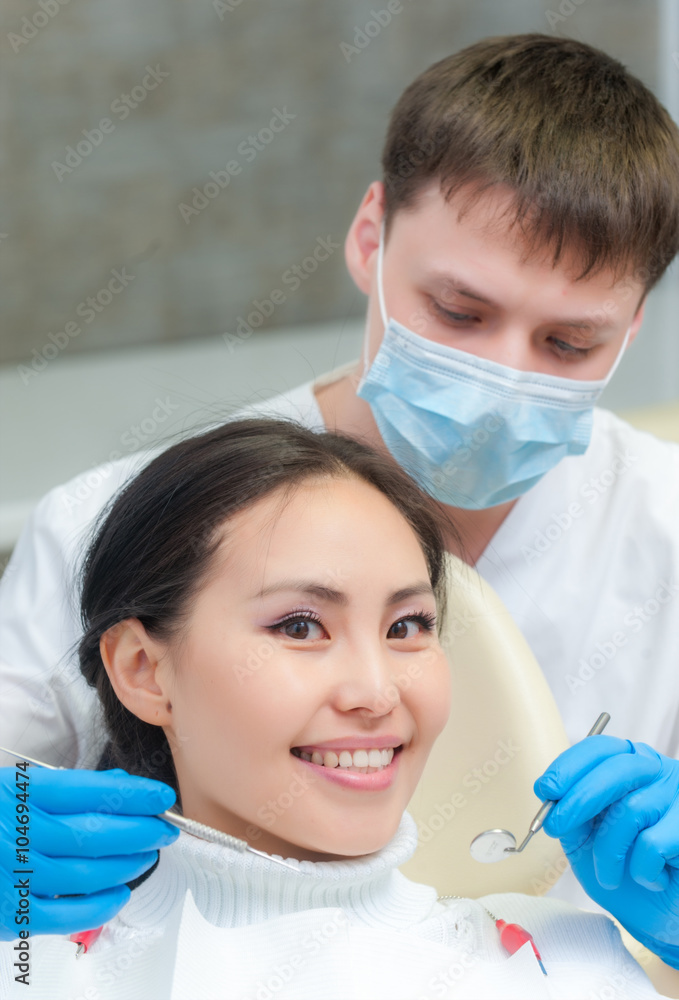 Young female patient at dentist office Young female patient at dentist office