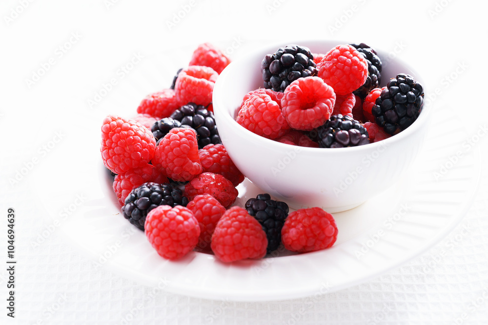 raspberries and black berries. fresh berries raspberries and black berries. fresh berries