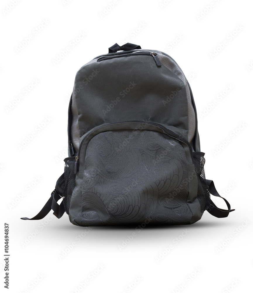 © memorystockphoto - black backpack isolated on a white background [clipping path]