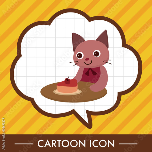 animal cat having afternoon tea theme elements
