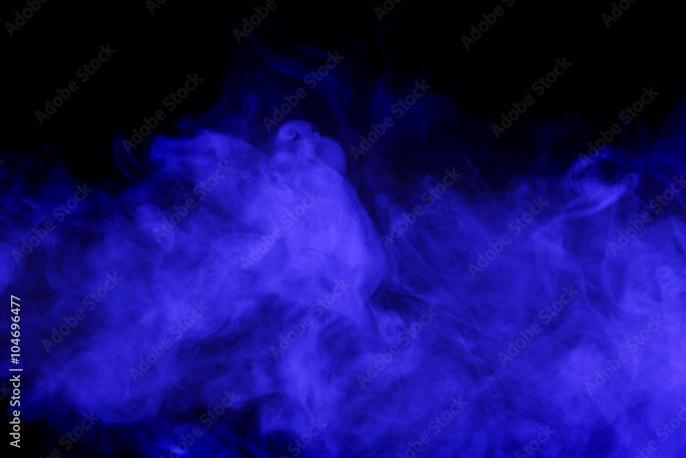 Fototapeta premium Abstract blue smoke hookah.
