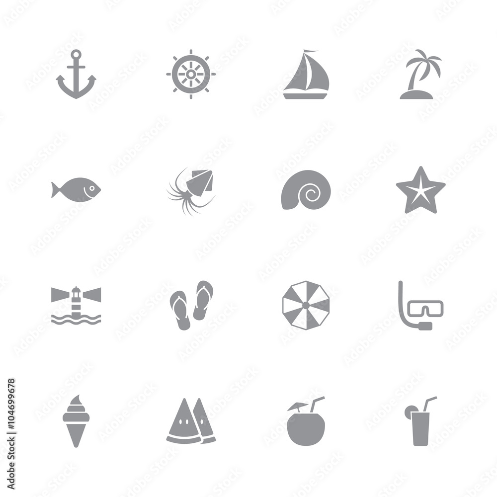 gray simple flat icon set 9 for web design, user interface (UI), infographic and mobile application (apps)