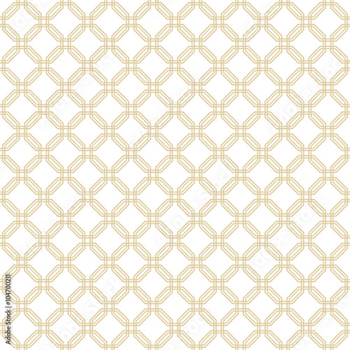 Geometric fine abstract background with golden octagons. Seamless modern pattern