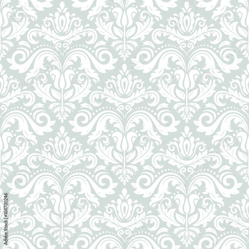 Oriental classic light blue and white ornament. Seamless abstract pattern