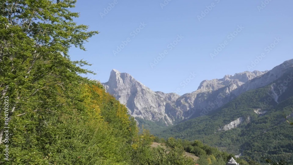 Aerial view on the rocky mountains in Albania.
