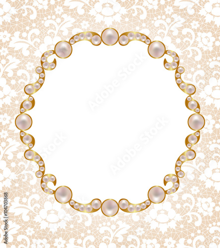 Card with pearl frame