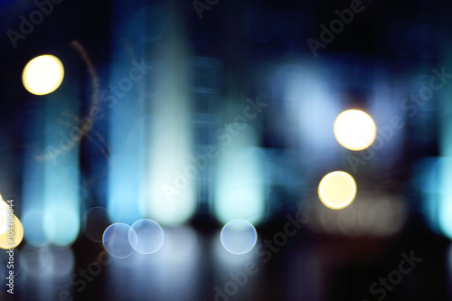 background blur night lights through the glass photo