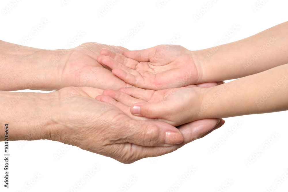 Group of care hands