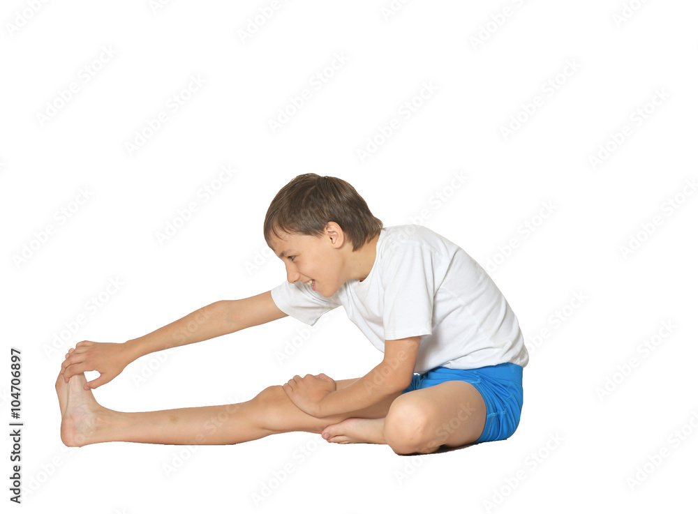 Young boy doing Young boy doing