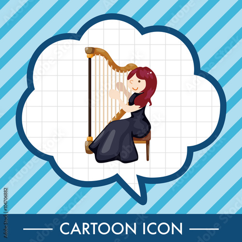 character musician harpist theme elements