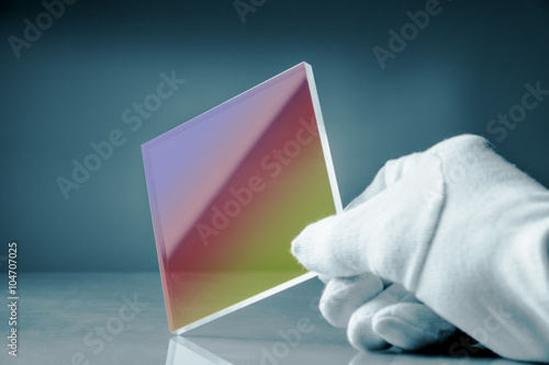 anti-reflective glass with an optical interference coating photo
