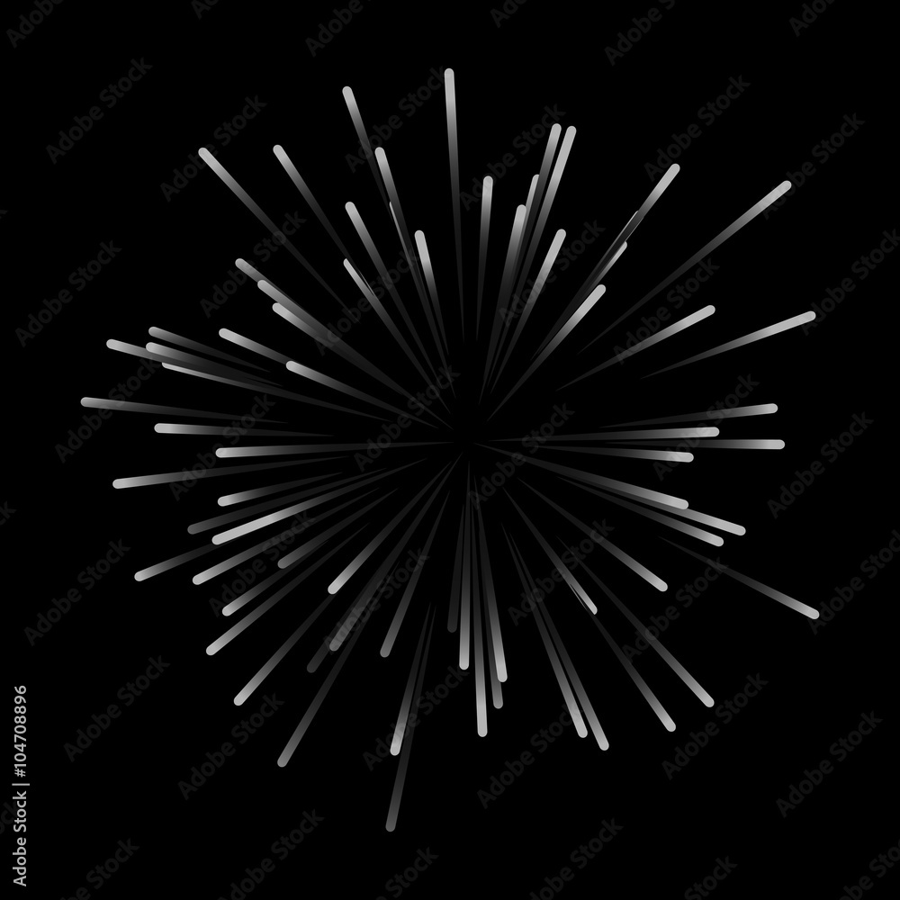 Shine vector rays on black background. Explosive illustration with dynamic  shapes. Monochrome wallpaper with sparkle. Holiday firework with text  template. Dynamite burst decoration. White blast. Stock Vector | Adobe Stock