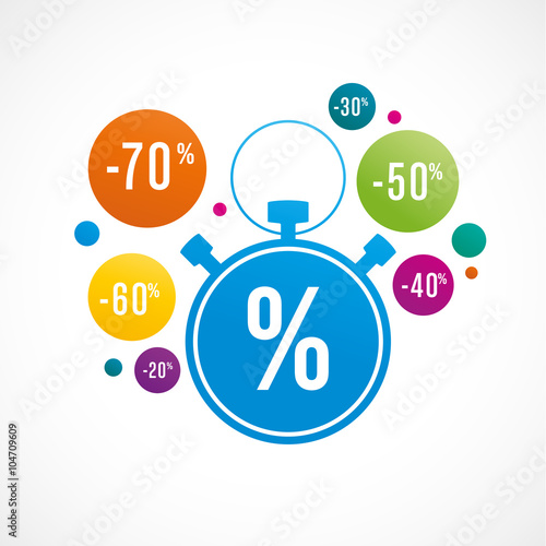 chronomètre et concept soldes