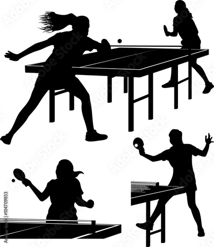 table tennis silhouettes - girls and women