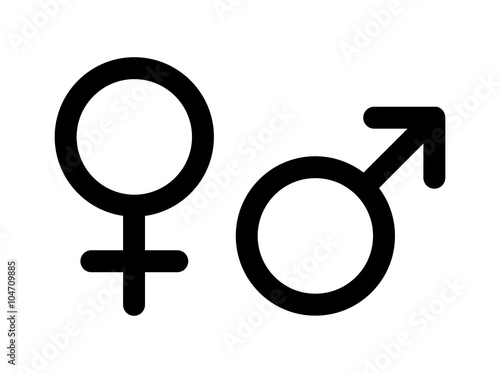 Men and women pictograms. Mars, Venus icons isolated on white