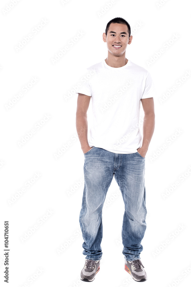 Young man posing to the camera Young man posing to the camera