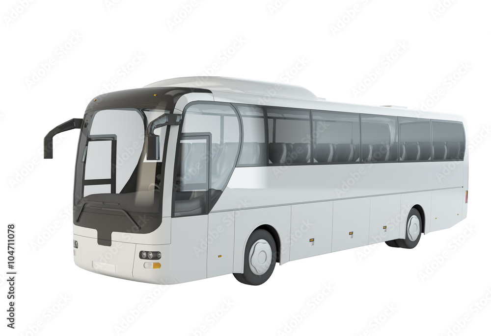 A big tour bus isolated on white background A big tour bus isolated on white background