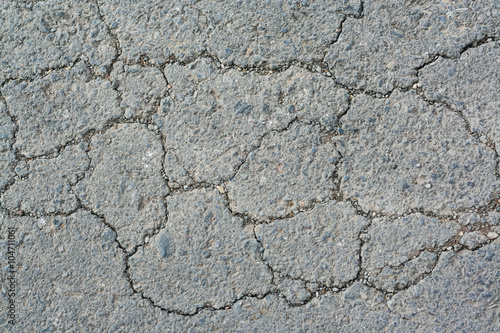 Crack texture of rough asphalt road