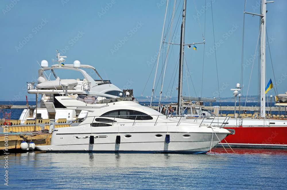 Fototapeta premium Motor yacht in jetty