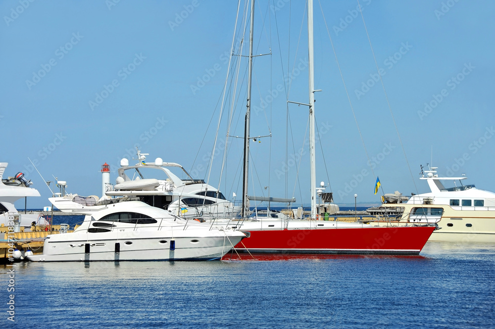 Fototapeta premium Motor yacht in jetty