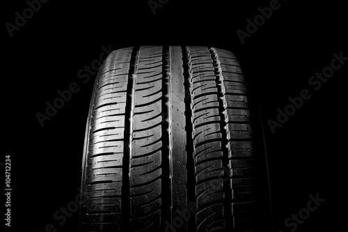 Car tires close-up 