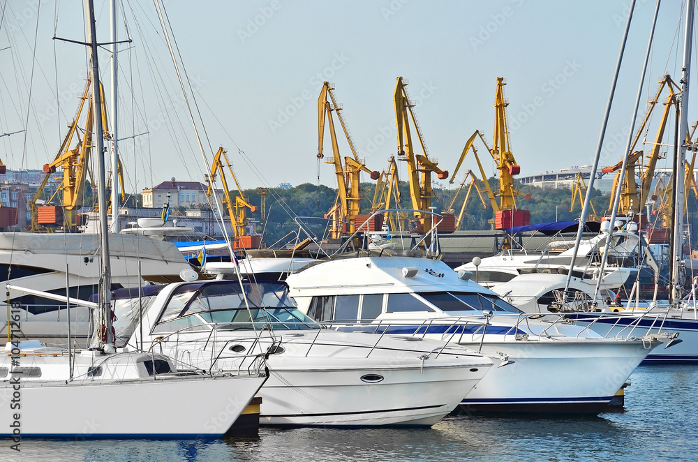 Fototapeta premium Motor yacht in jetty