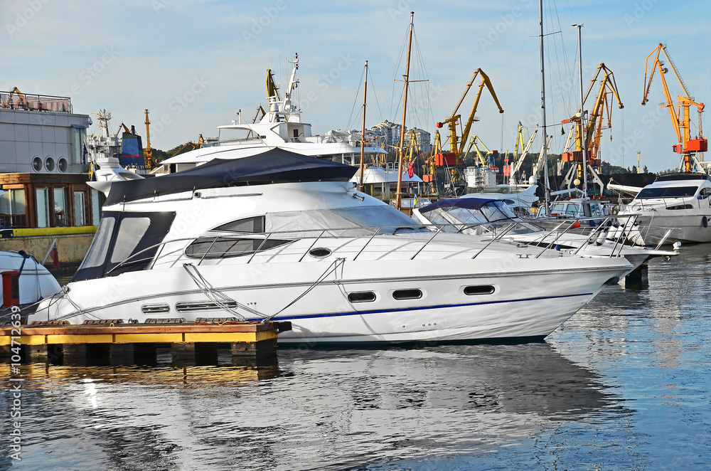 Motor yacht in jetty