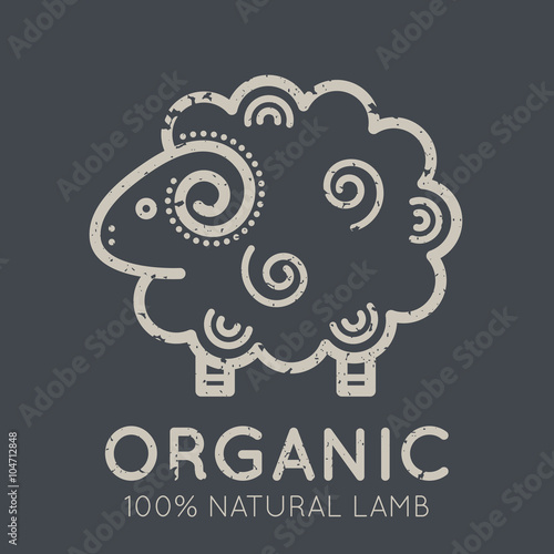 Nutrition emblem with meat 