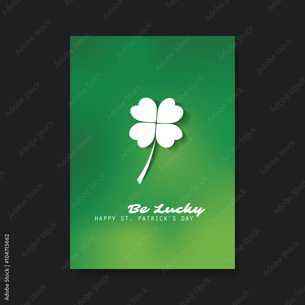 St Patrick's Day Card, Flyer, Cover Background Template Design - Be Lucky