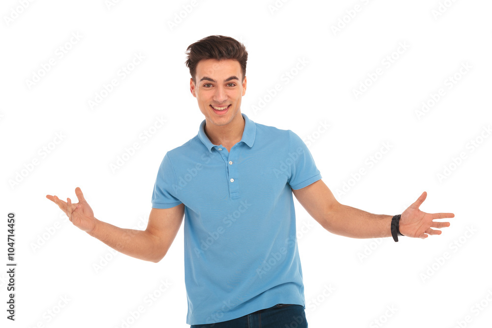 man posing with arms wide open man posing with arms wide open