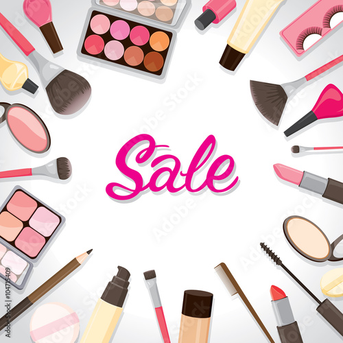 Cosmetic On Around Frame, Facial, Beauty, Cosmetic, Makeup, Health, Lifestyle, Fashion