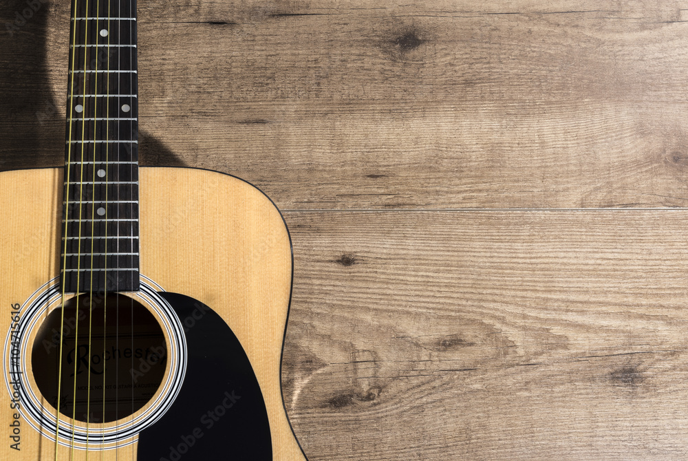 Obraz premium Fondo con guitarra acústica