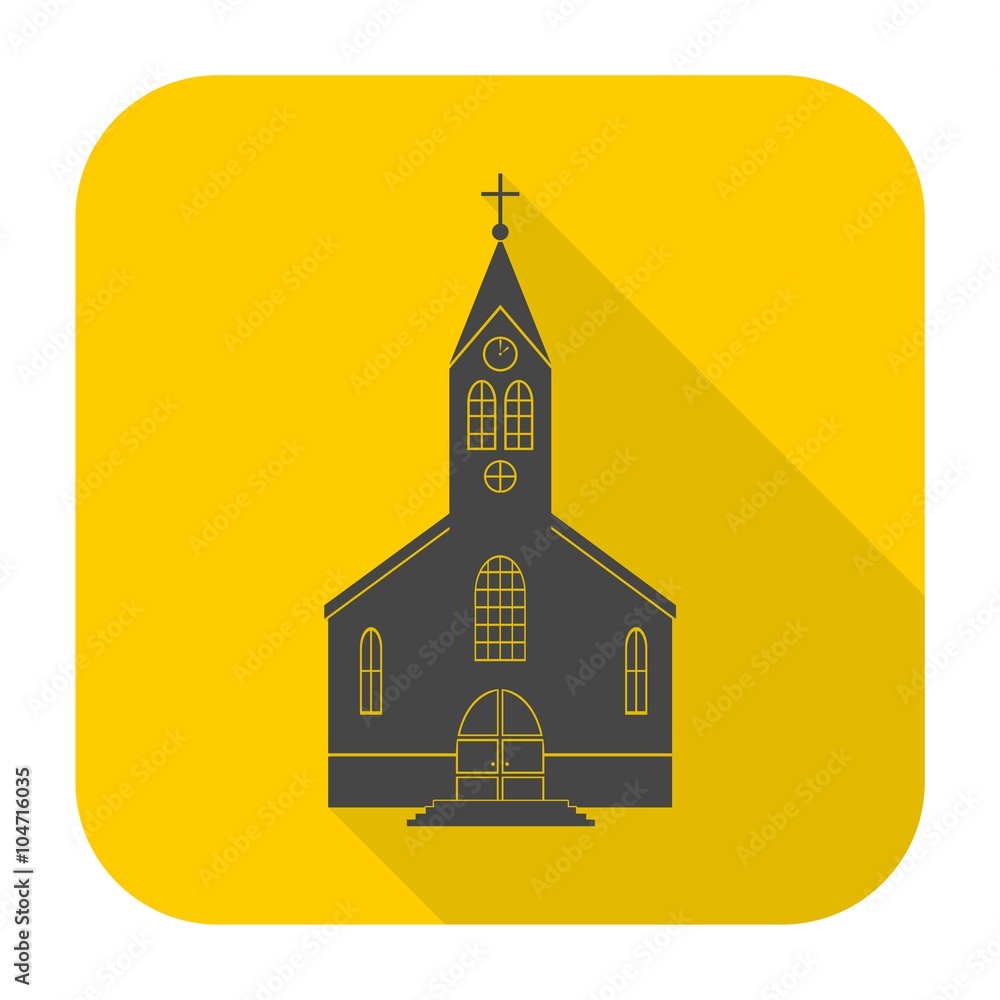 Church icon with long shadow Church icon with long shadow