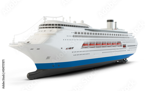 Cruise ship isolated on white background