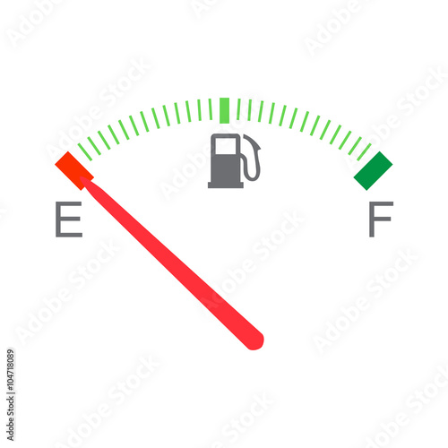 fuel gauge shows empty