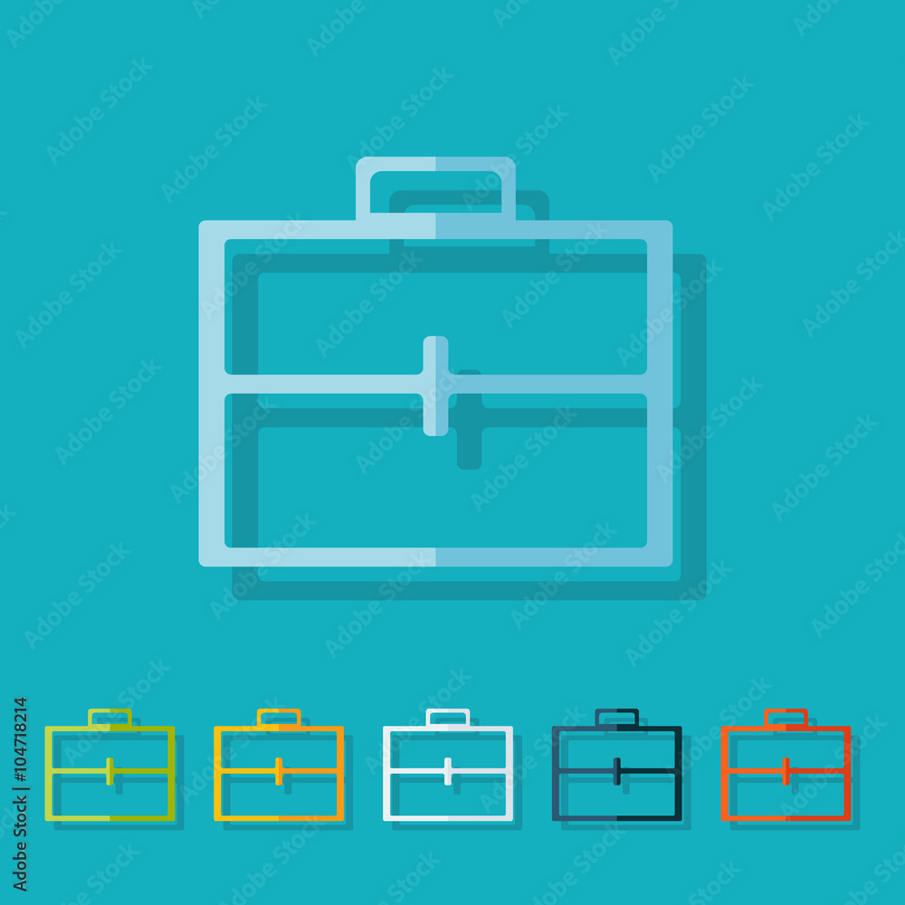 flat icon briefcase bag business theme flat icon briefcase bag business theme